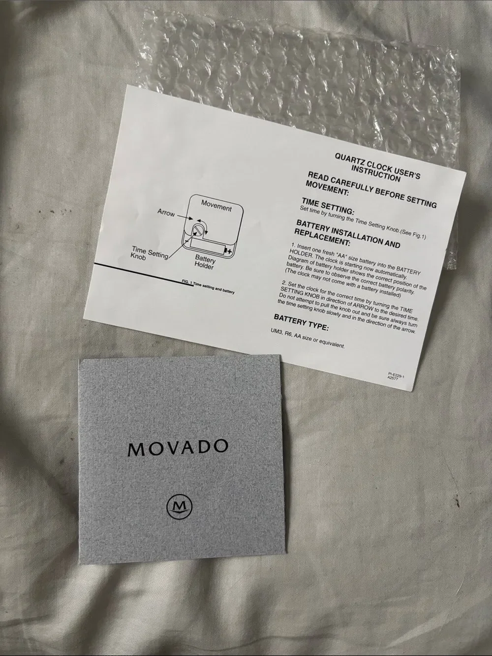 Movado Black Dial Wall Clock with Silver Rim original box with padding